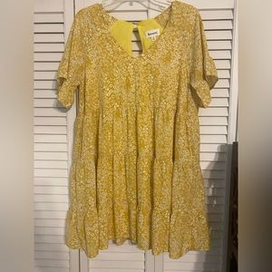 Yellow Floral Mini Dress- size small